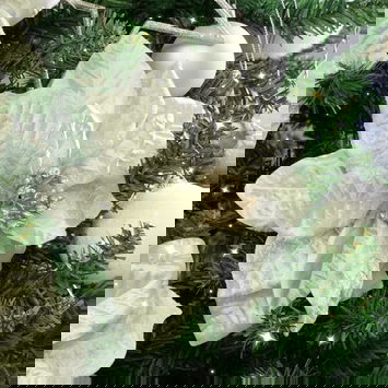 Set of 3 Champagne Poinsettia With Clip Decorations