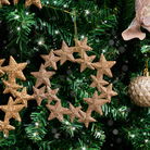 Set of 3 Gold Glitter Star Wreath Decorations