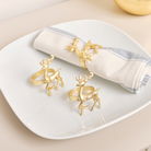 Set of 3 Gold Reindeer Napkin Rings 