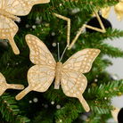 Set of 3 Gold & Silver Glitter Butterfly Clips - 11cm