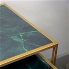 Set Of 3 Green Marble & Gold Nest Of Tables 