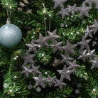 Set of 3 Grey Glitter Star Wreath Decorations