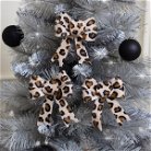 Set of 3 Leopard Print Christmas Bows