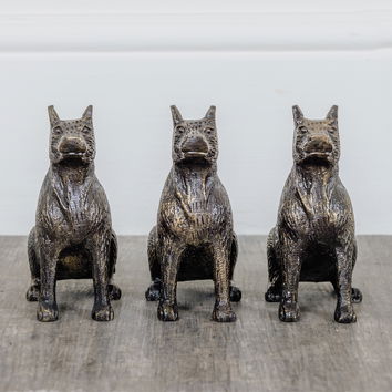 Set of 3 Metal Dog Plant Pot Feet