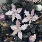 Set Of 3 Pink & Champagne Poinsettia Clips - 25cm
