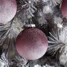 Set of 3 Purple Ombre Frosted Christmas Baubles - 8cm