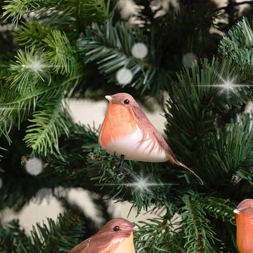 Set of 3 Red Robin Christmas Decorations - 11cm