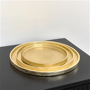 Round Gold Tray Set