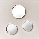 Set of 3 Round Gold Wall Mirrors
