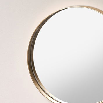 Set of 3 Round Gold Wall Mirrors