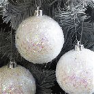 Set of 3 Round Iridescent Christmas Tree Baubles - 17cm