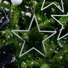 Set of 3 Silver Glitter Star Decorations