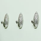 Set of 3 Silver Metal Swan Wall Hooks