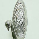 Set of 3 Silver Metal Swan Wall Hooks