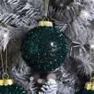 Set of 3 Teal Blue Christmas Tree Baubles