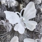 White Glitter Jewelled Butterfly Christmas Decorations