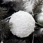 Set Of 3 White Snowball Baubles