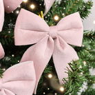 Set of 4 Baby Pink Velvet Christmas Bows