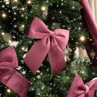 Set of 4 Dark Red Velvet Christmas Bows
