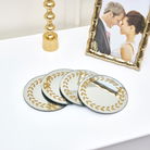 Set of 4 Gold Laurel Leaf Mirrored Coasters