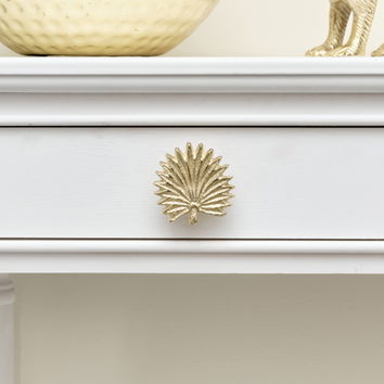 Set of 4 Gold Palm Leaf Drawer Knobs