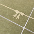 Set of 4 Green Rectangular Felt Placemat with Champagne Gold Bow