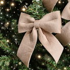 Set of 4 Taupe Velvet Christmas Bows