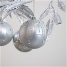 Set of 6 Silver Glitter Christmas Baubles