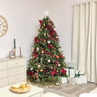 Set of 8 Red Hanging Bell Christmas Decorations - 4cm