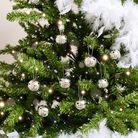 Set of 8 Silver Hanging Bell Christmas Decorations - 4cm