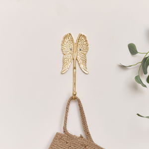 Shiny Gold Angel Wings Wall Hook