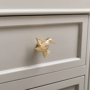 Shiny Gold Humming Bird Drawer Knob