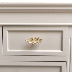 Shiny Gold Oak Leaf Drawer Knob