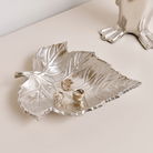 Shiny Silver Leaf Trinket Tray Dish