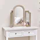 Silver Arched Triple Dressing Table Mirror - Sabrina Silver Range