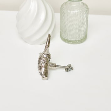 Silver Buffalo Skull Drawer Knob