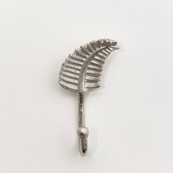 Silver Curved Leaf Wall Hook