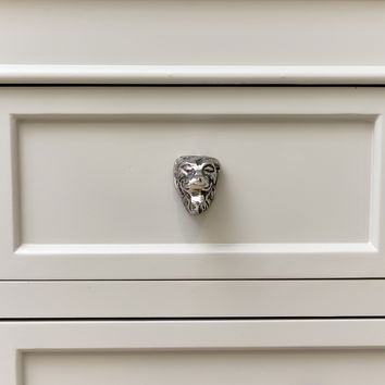 Silver Dog Drawer Knob