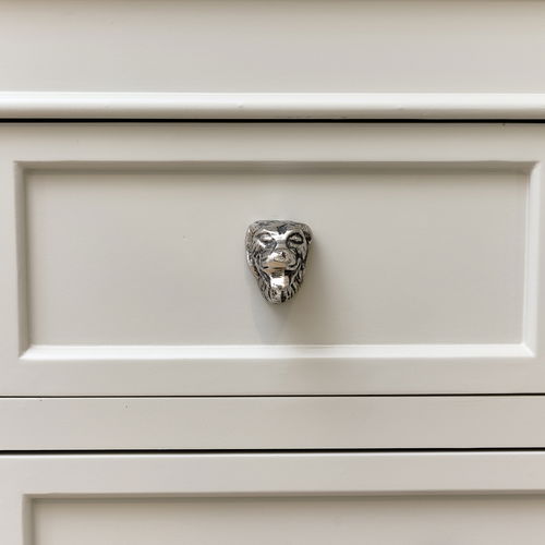 Silver Dog Drawer Knob