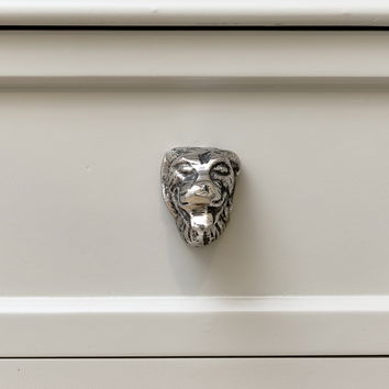 Silver Dog Drawer Knob