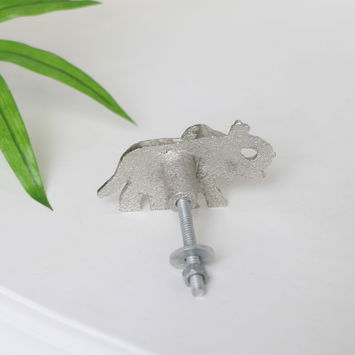 Silver Elephant Drawer Knob