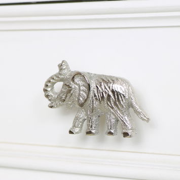 Silver Elephant Drawer Knob