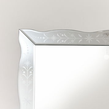 Silver Etched Wall Mirror 80cm x 60cm