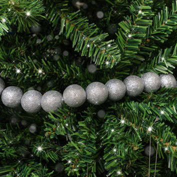 Silver Glitter Ball Garland - 200cm