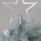 Silver Glitter Christmas Star Tree Topper - 20cm