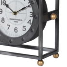 Silver & Gold Metal Square Table Top / Mantel Clock 27cm x 12cm