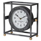 Silver & Gold Metal Square Table Top / Mantel Clock 27cm x 12cm