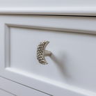 Silver Hammered Crescent Moon Drawer Knob