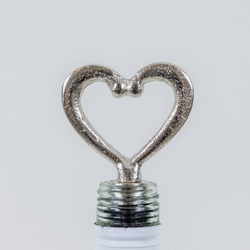 Silver Heart Shaped Bottle Stopper