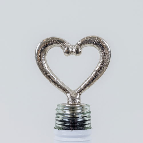 Silver Heart Shaped Bottle Stopper